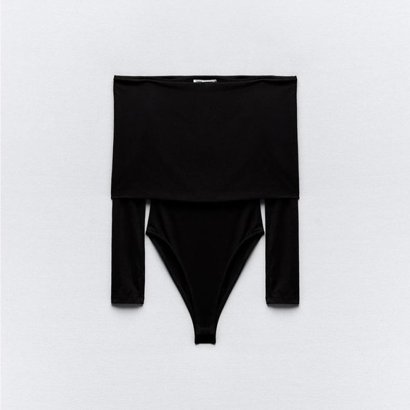 black off the shoulder bodysuit - Picture 2 of 2